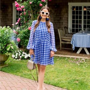 Diane Von Furstenburg Blue Gingham Dress NWOT size 12